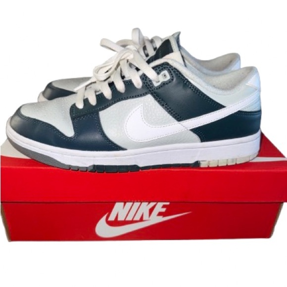 Nike Dunk Low in Dark Teal and White - Picture 3 of 5